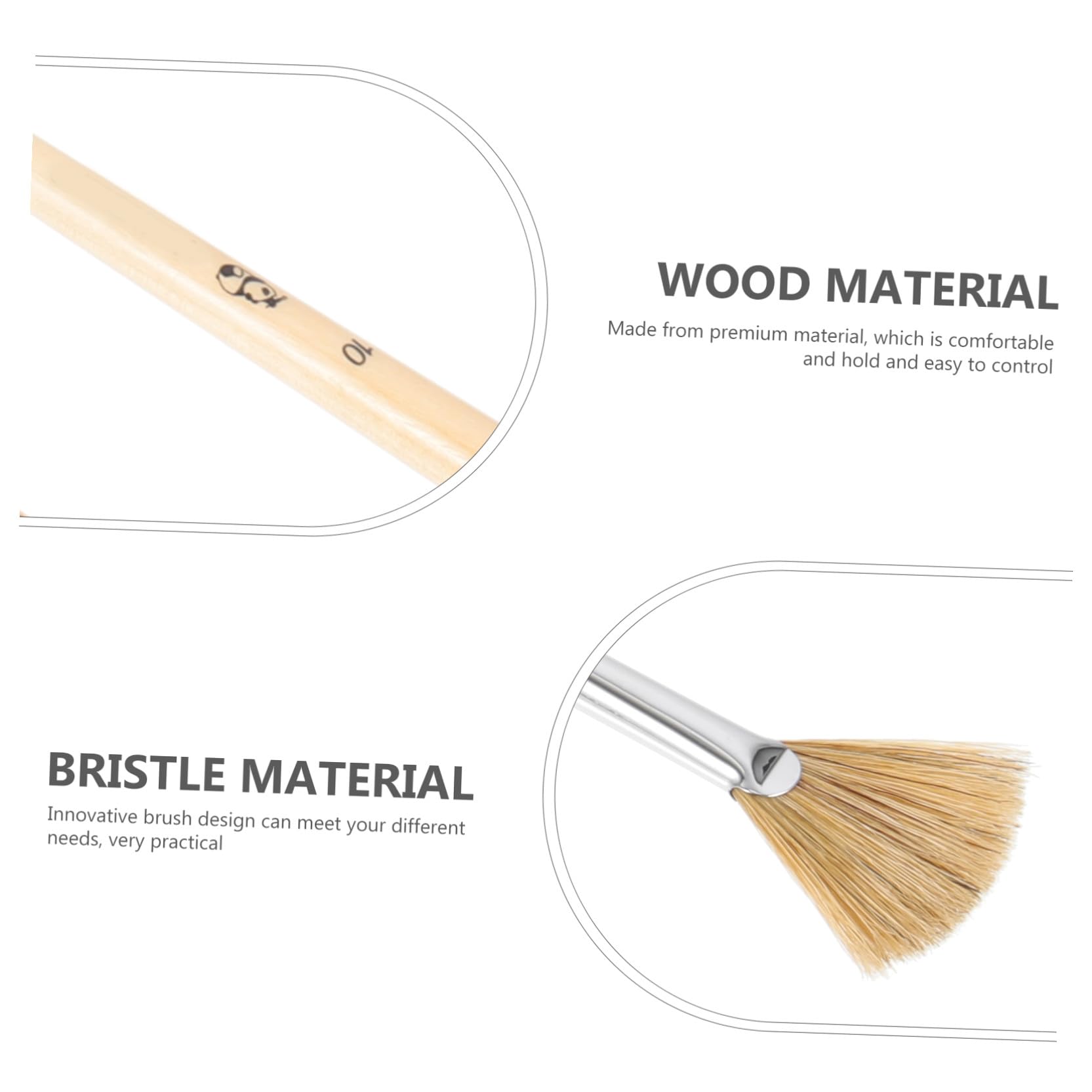 jojofuny 3 Ensembles Pinceaux Éventail Brosse À Peinture Ergonomique pour Aquarelle Et Huile Facile À Nettoyer Convient Aux Artistes Et Étudiants 6 Pièces * 3