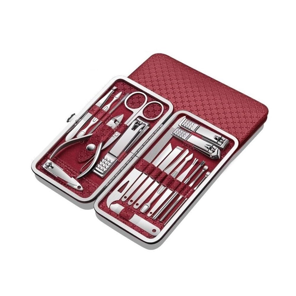 Kit de manucure en acier inoxydable haut de gamme avec ses 19 outils de coupe