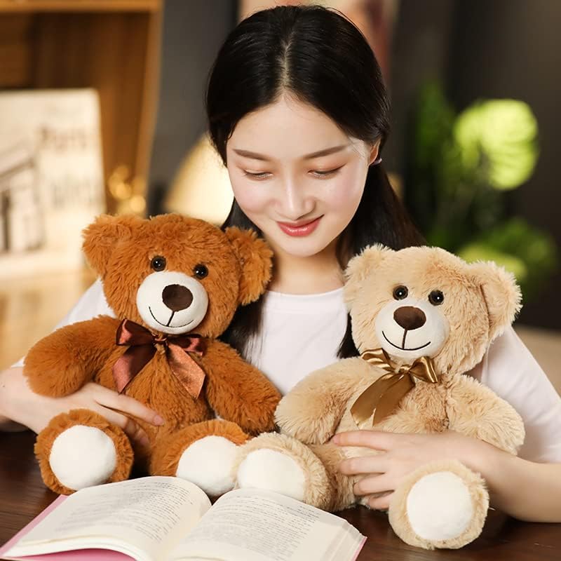 Miniatura 3 de Silmari Oso de peluche de peluche de 14 pulgadas para el día de San Valentín, osos de peluche súper suaves con cinta, lindo oso de peluche para niñas