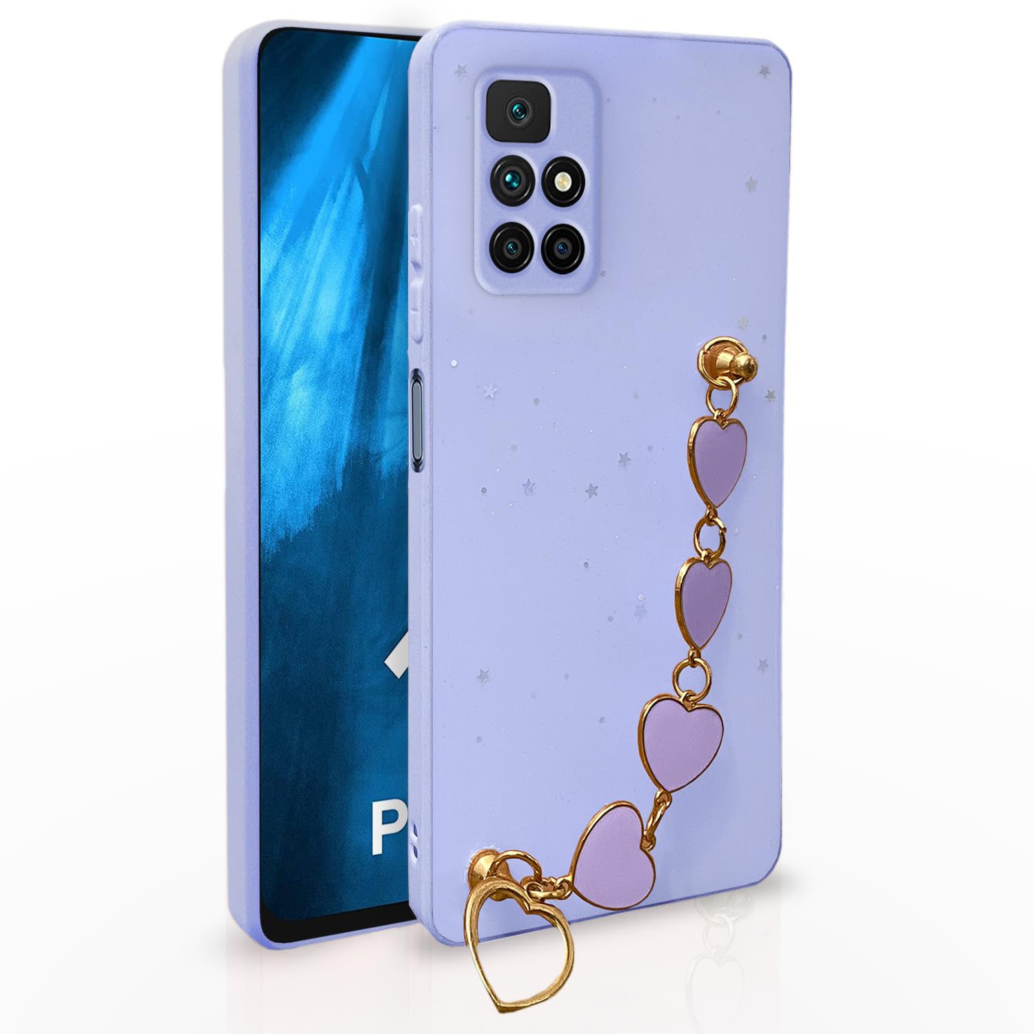 Pikkme Redmi 10 Prime Back Cover for Girls | Heart Shaped Metal Chain Blocks | Sparkling Soft TPU | Case for Redmi 10 Prime (Purple) (B0C2VL6CDQ) Amazon Price History, Amazon Price Tracker
