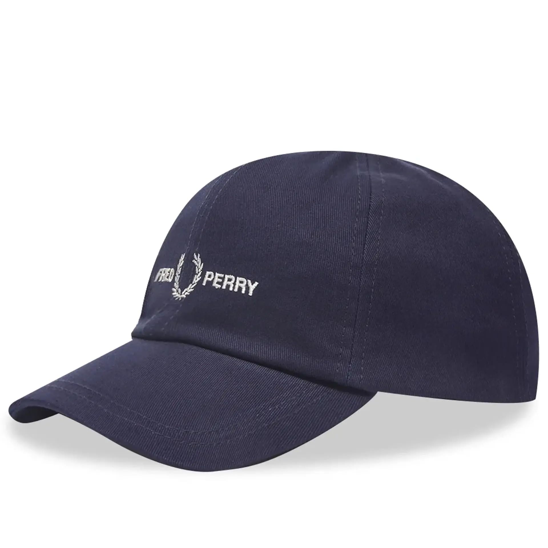 Fred PerryGraphic Branded Twill Baseball Cap Hat One Size in French Navy Blue, French Navy, One Size