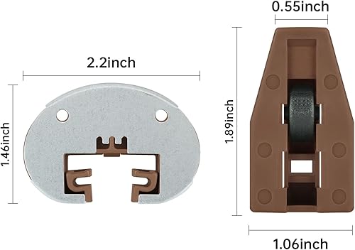 Miniatura 9 de LONTAN Paquete de 4 guías de plástico para cajones y guías de repuesto para cajones de montaje central, guías de cajones de plástico para aparador