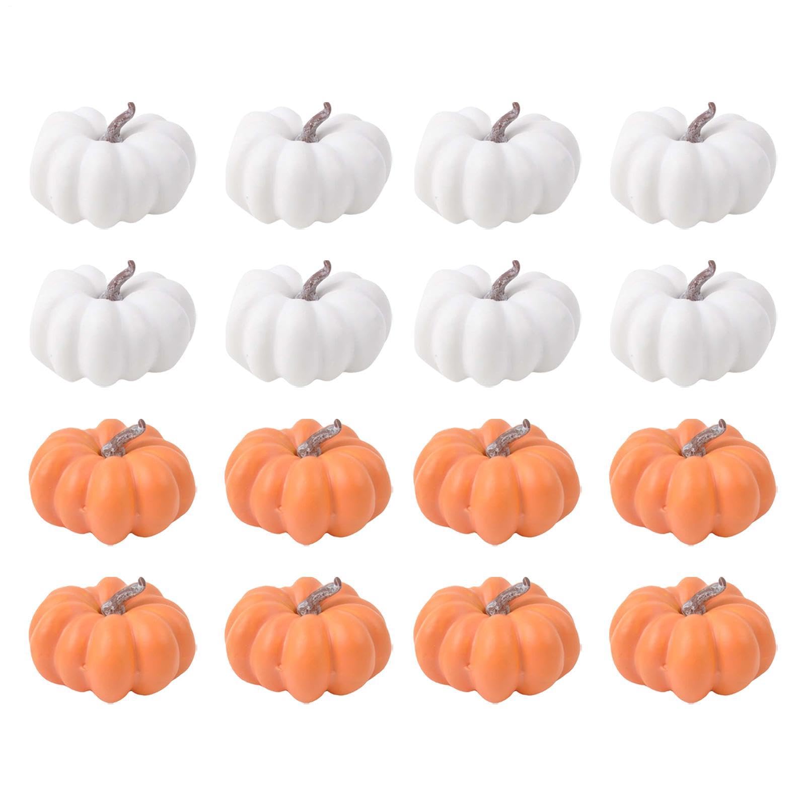 Calabazas artificiales decorativas para crear un porche acogedor y un escritorio de estilo granja
