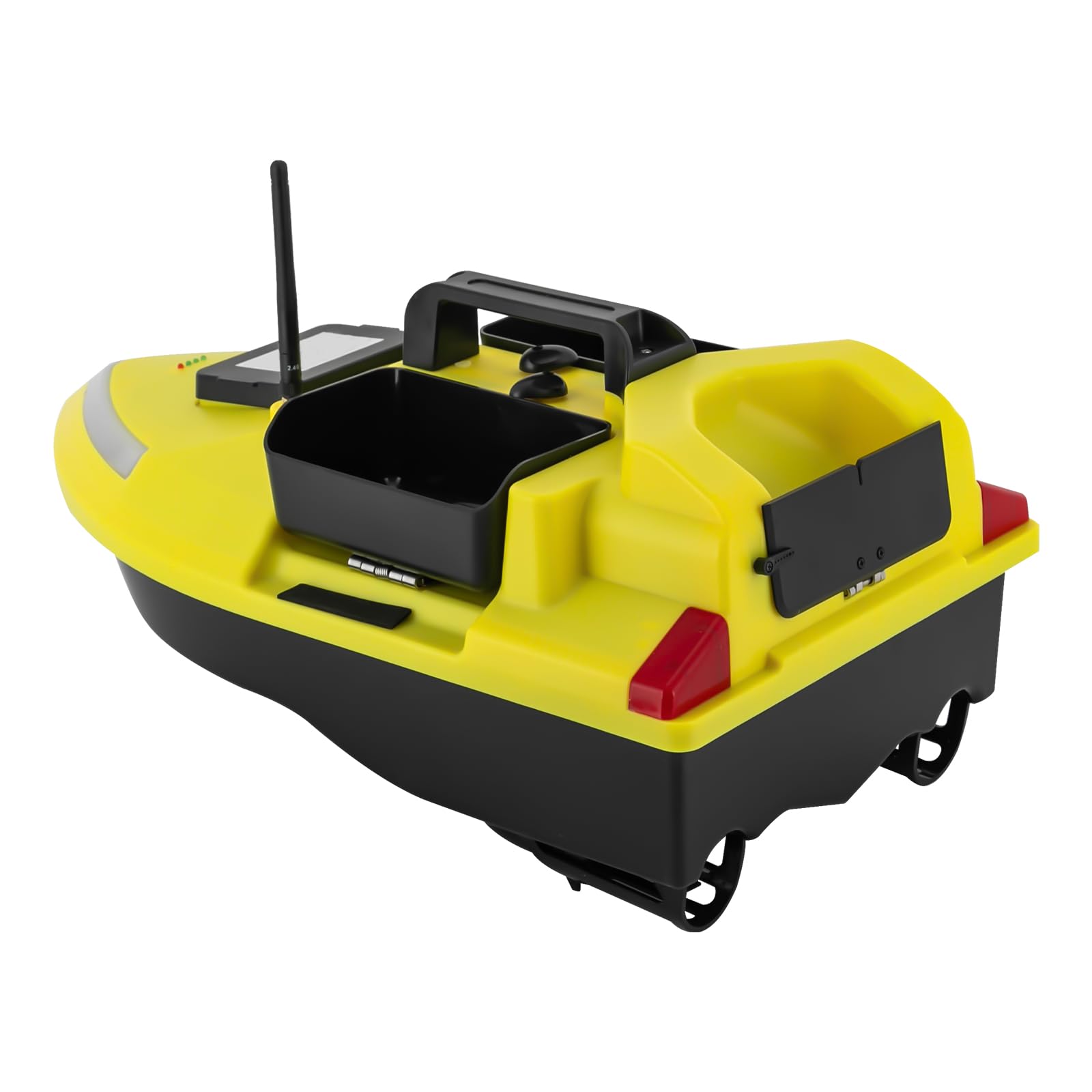500m RC Köderboot mit GPS & 3 Köderboxen, ABS Angelköder Boot Fernbedienung Futterboot Fischköder Angeln Futterboot, Suchscheinwerfer & 12000mAh Batterie Fischköder-Boot (Gelb)