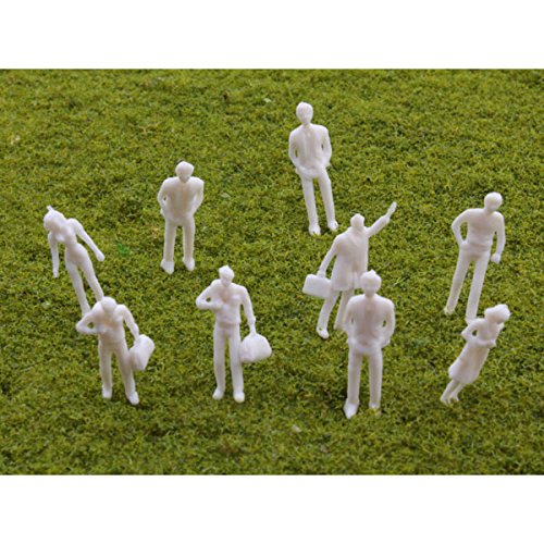 szzijia 100pcs White Unpainted Architectural 1:75 Scale OO Gauge Model Figure
