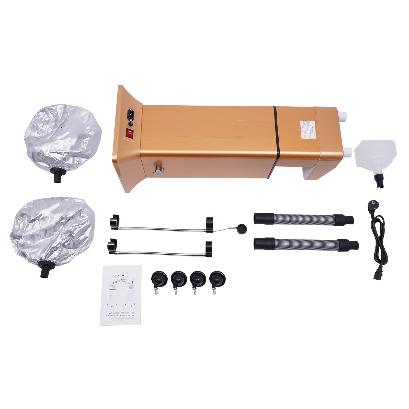 220 V, 50 Hz, 650 W, multifunzione capello, nano-vapore, macchina ad ultrasuoni – oro, per permanenti a bassa temperatura, tintura con vapore e cura dei capelli