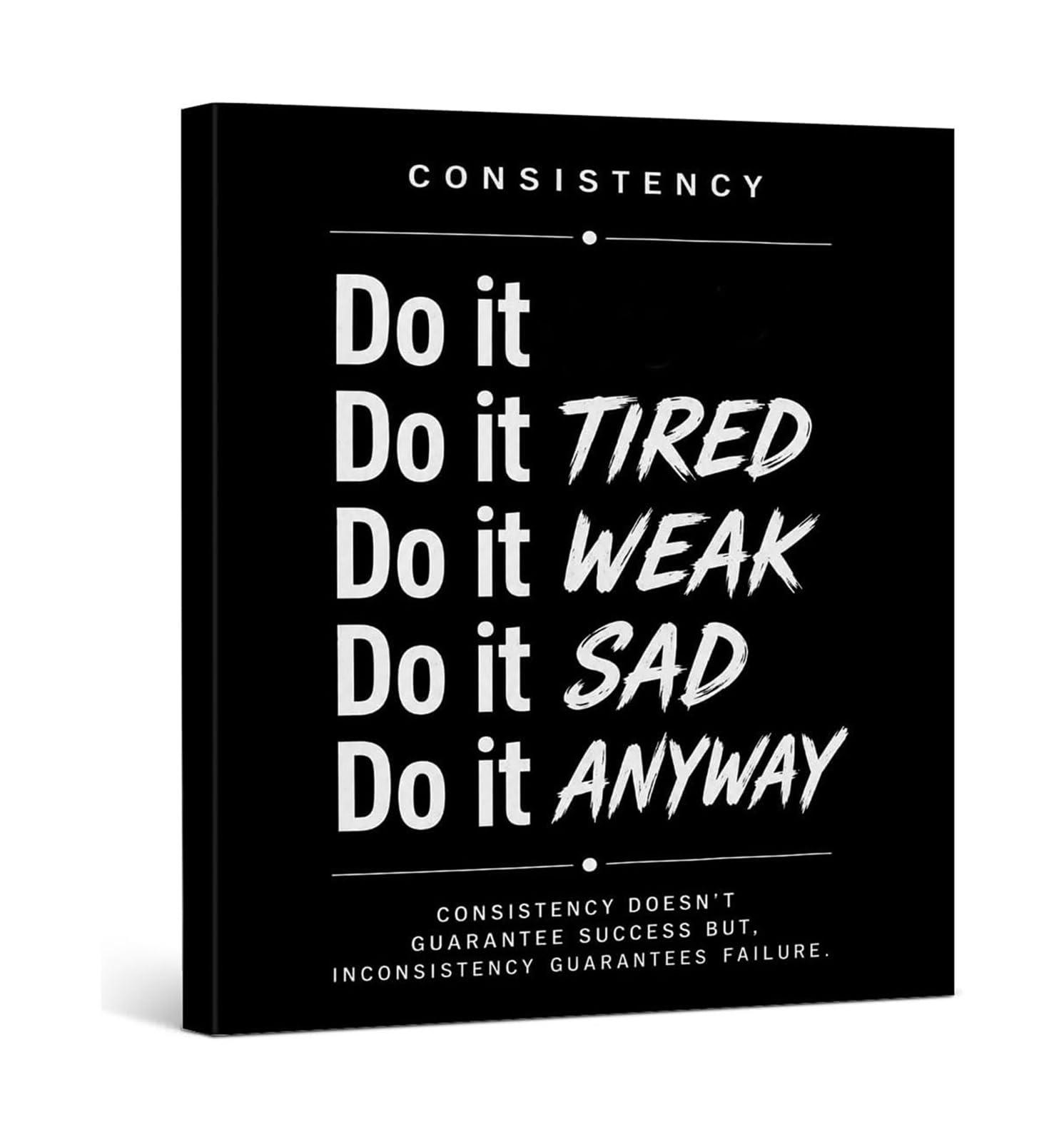 PKNVKZIDK Do It Anyway Wall-Art Decor Motivational Quote Canvas Print For Home Gym Gym Workout Room Man Cave Office Dorm Home Framed,16x24inch(40x60cm)