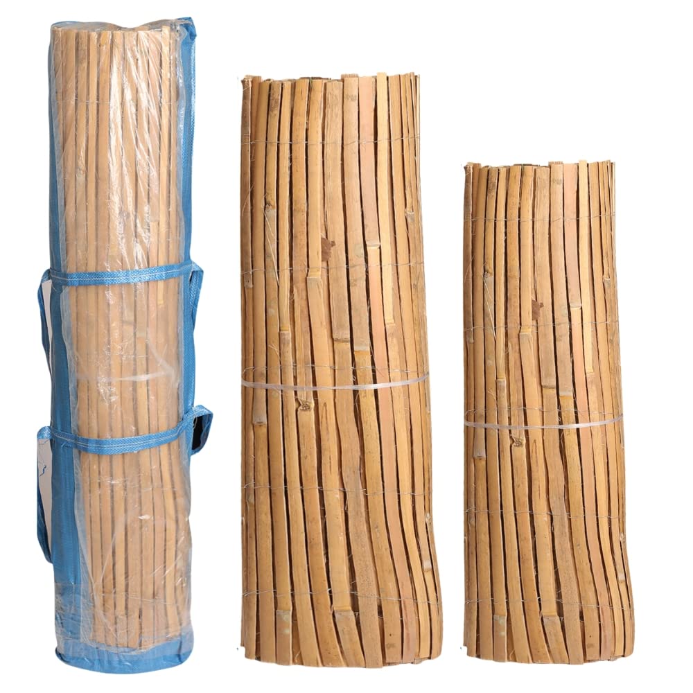 TradeXone Slat bamboo fence screening extra thick garden screening suitable choice for bamboo screening provide an instant solution for outdoor wind and sun protection (Slat 2m x 4m)