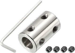 PATIKIL Shaft Coupler Connector L22 x D14 5mm to 8mm Bore Rigid Coupling Stainless Steel Shaft Joint w Screw,Wrench for 3D Printers Silver 1Pack