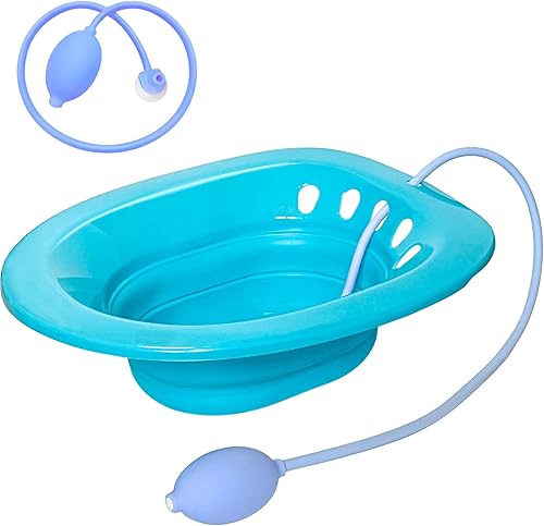 Bañera sentada, baño de asiento para hemorroides, baño de asiento para asiento de inodoro, cuidado posparto, kit de baño para mujeres, plegable,