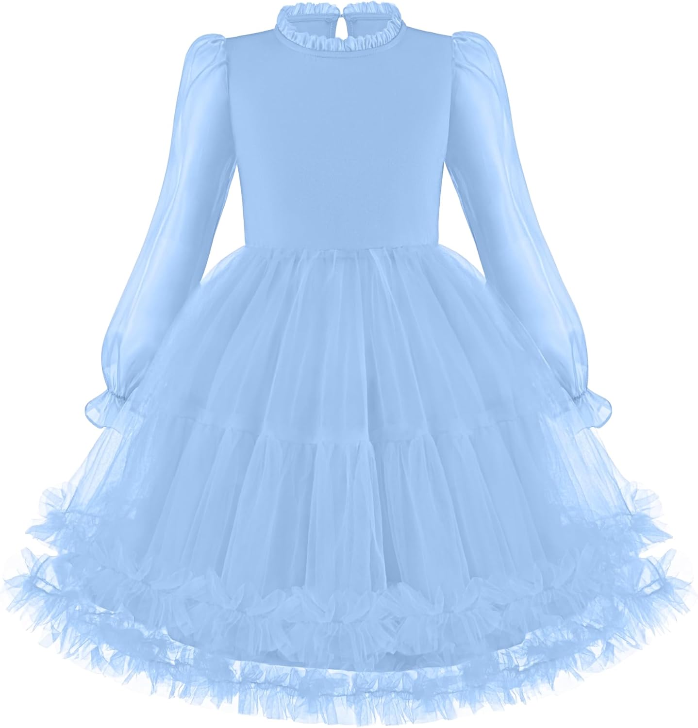 Arshiner Toddler Tutu Dress Girls Puff Long Sleeve Fall Winter Formal Party Tulle Dresses 3-8Y