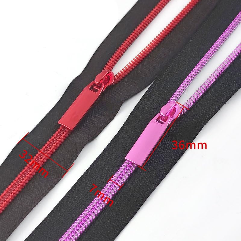 5/10 metros 5# Cinta de cremallera de nailon colorida con deslizadores de cremallera Bolsas Chaqueta de plumas Equipaje Cremalleras Kit de reparación Cierres de costura Accesorios-KY377ZT148-RoseRed