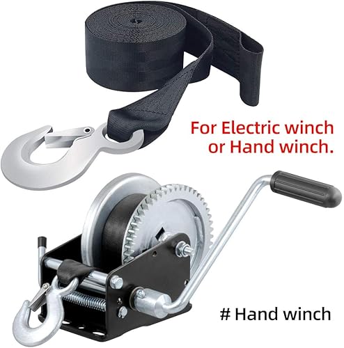 Miniatura 6 de Correa de remolque con ganchos de 2 pulgadas x 20 pies, cuerda de remolque de capacidad de 20,000 libras, correas de remolque de emergencia