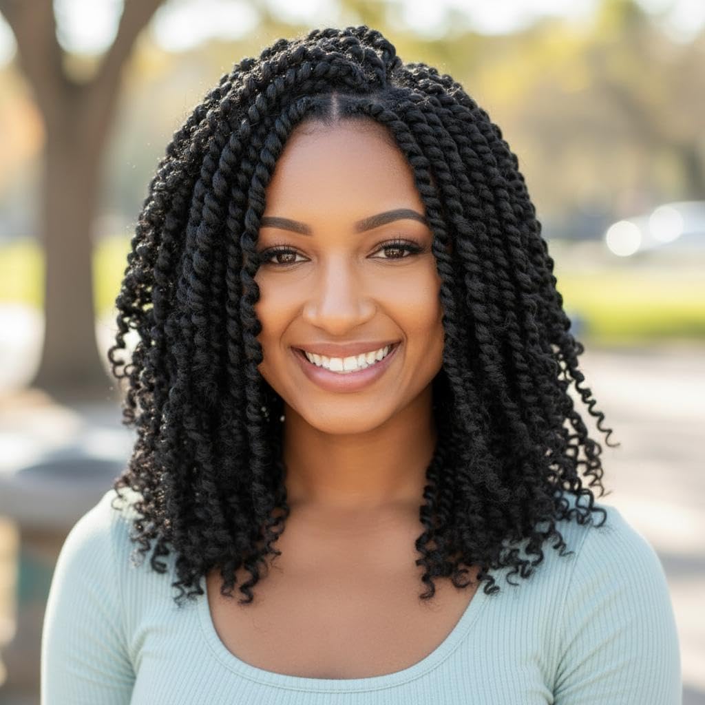 Fulcrum Passion Twist Hair 10 Inch, 8 Packs Passion Twist Crochet Hair for Black Women, Prelooped Crochet Twist Hair with Curly Ends (10Inch, 4#)