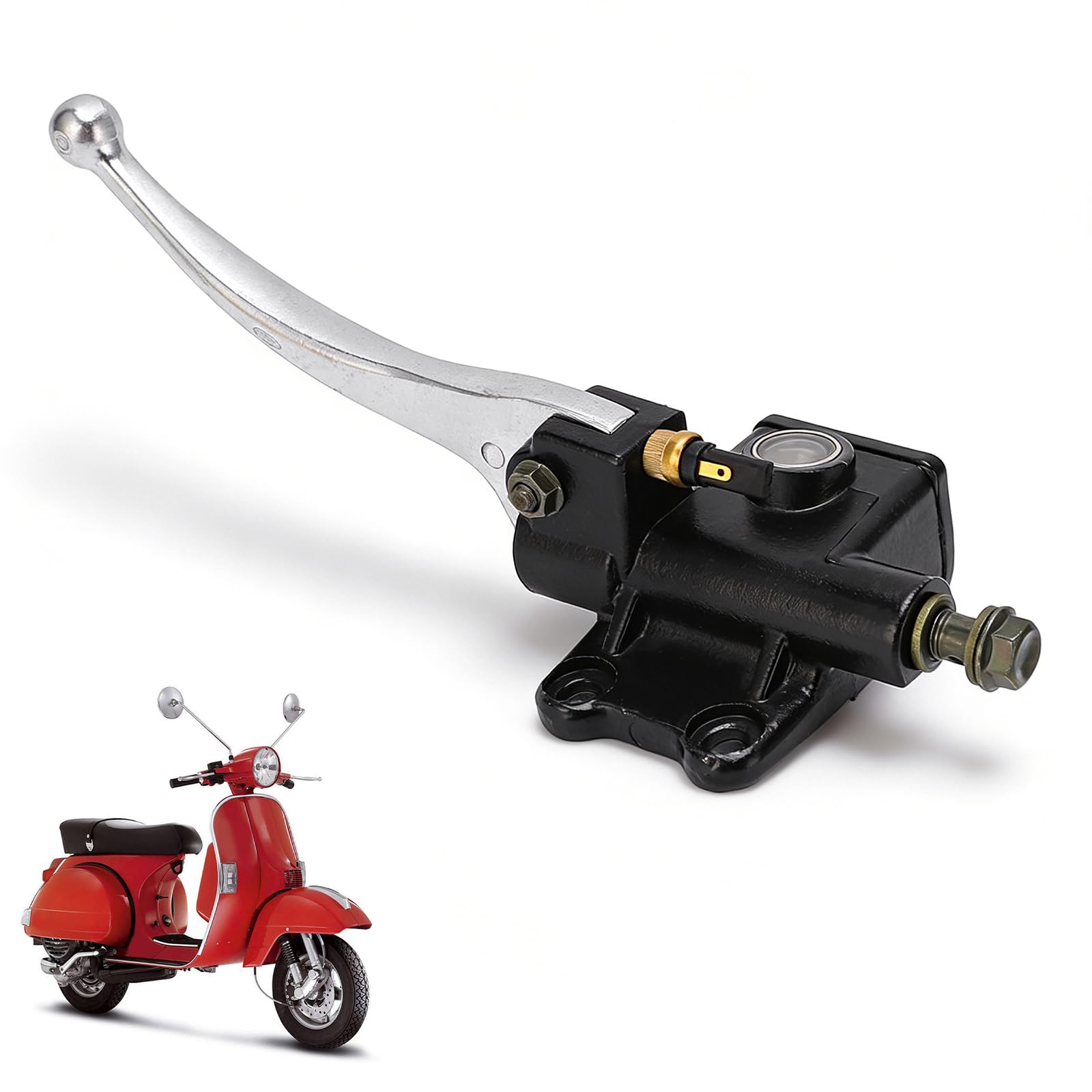 OUKENS Pompa freno a disco freno frizione, in lega di alluminio in alto a destra Leva pompa freno Sostituzione gruppo idraulico per Vespa PX 125 200 Scooter
