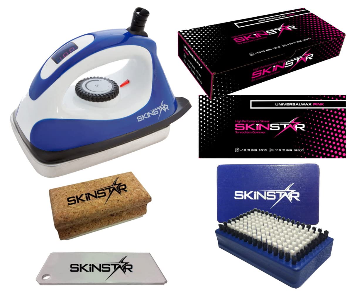 Skinstar Set de Démarrage, Numérique Fer à Farter Brosse Wachs Grattoir 5 Pièces
