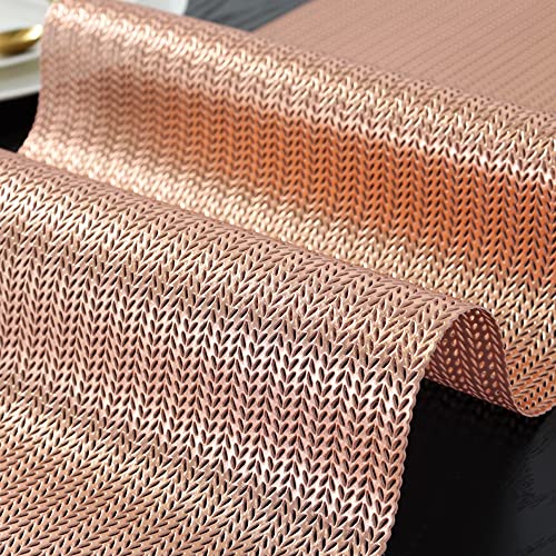 Hosoncovy PVC Hollow Table Runner Non-slip Decorative Table Mats Placemat for Home Party Kitchen Dining Wedding Decor (150CM X 34CM) (Gold) - Image 2