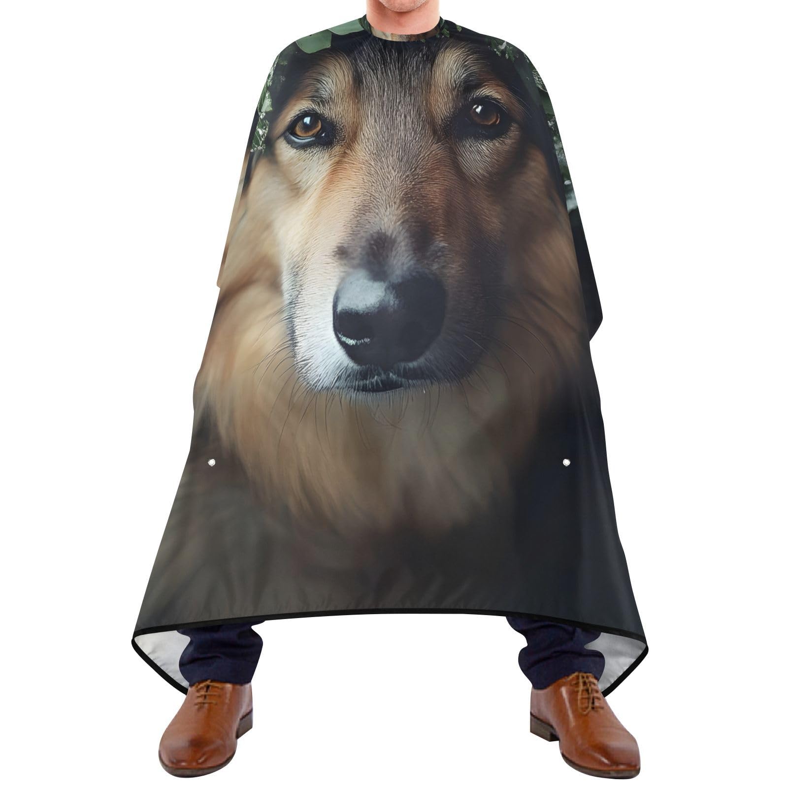 Hezely Lone Dog Hair Dye Cape, Barber Cape for Adults,Waterproof Salon Cape,Waterproof Hairdressing Styling Hair Cutting, 65