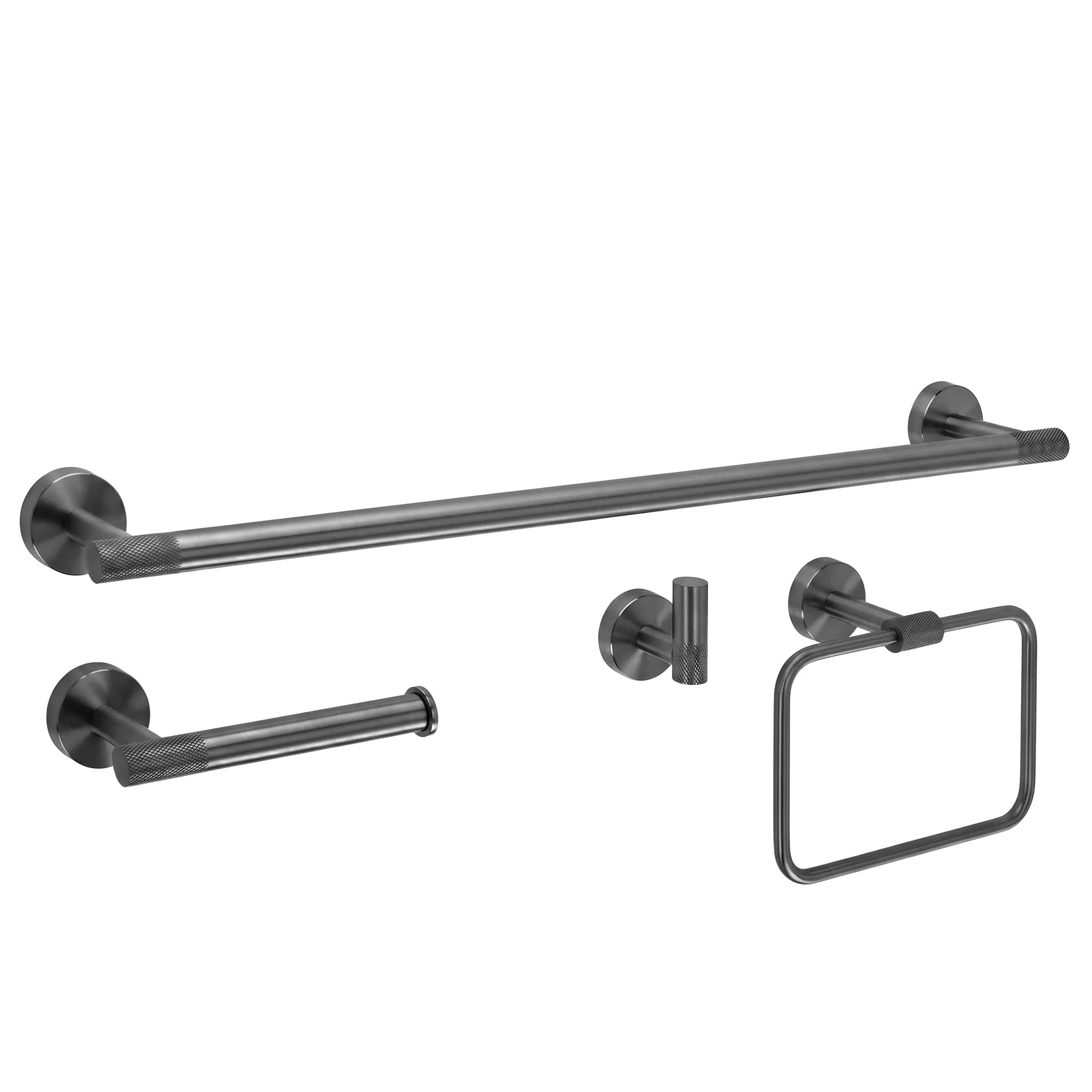 Rea - Juego de Perchas de baño Grid 4 Piezas - Titanio - Metal - 10 x 10 x 10 cm