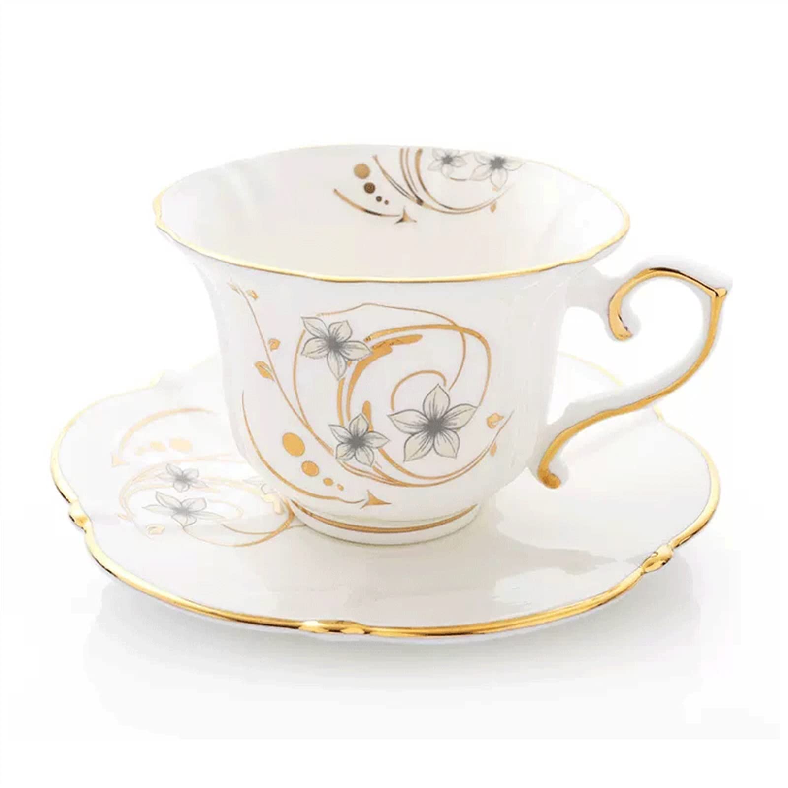 Filiżanki do kawy Popołudniowa herbata Zestaw czarnych filiżanek do kawy Ceramiczne kubki do kawy Porcelana Wykwintny delikatny | Grigio