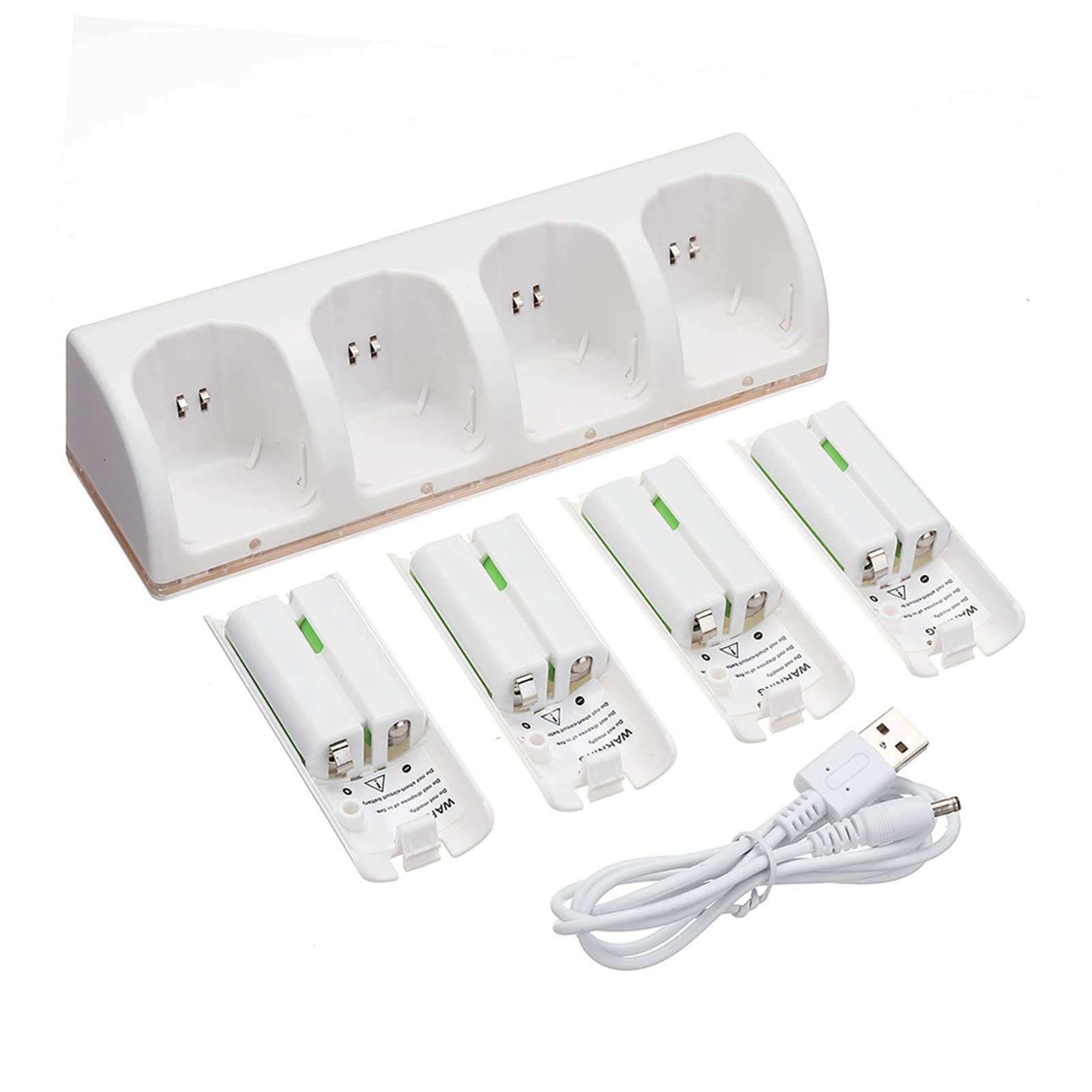 4Pcs 2800mAh Celle Ricaricabili 4 Pz 2800mAh Cellule Ricaricabili e Wii Cell Charge Dock Stand per Wii Remote Switch Accessorio