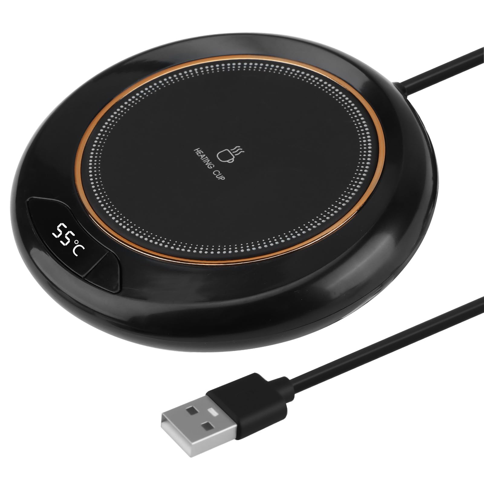 Coffee Mug Warmer, Coffee Cup Heated Warmer Plate for Desk with 3 Temperature Settings (45-75ยฐC) & LED Display USB Powered with 8h Auto Shut-Off Smart Touch for Tea Milk Mother's Day (Black)
