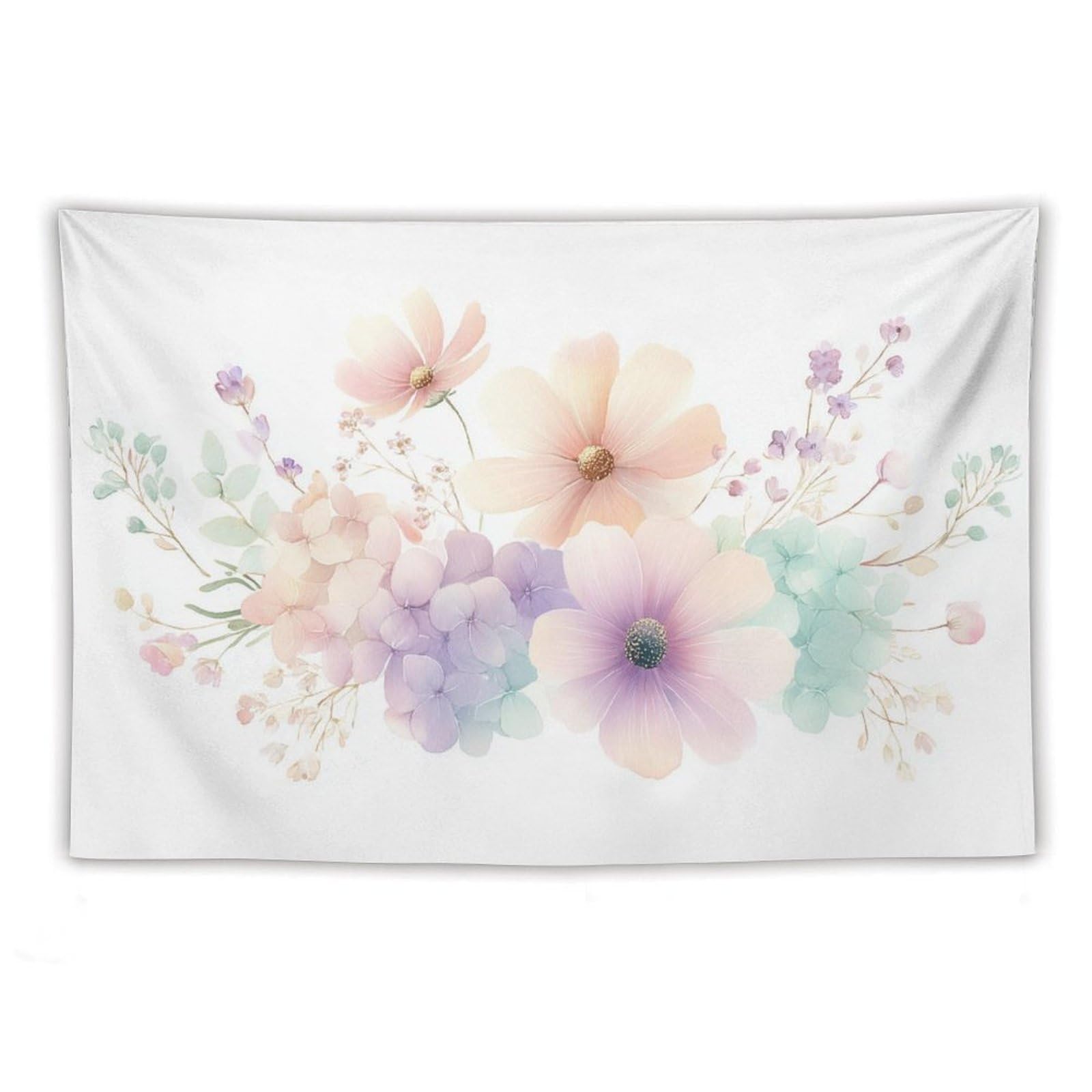 Jubonexis Minimal Watercolor Floral Bouquet Hydrangea Tapestry Polyester Aesthetic Wall Hanging Bedroom Living Room Dorm Decor 40"x60"
