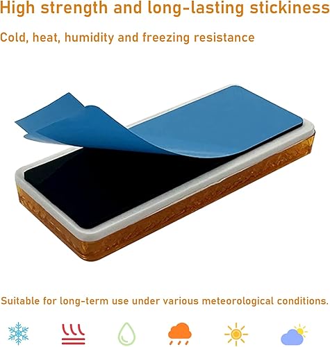 Miniatura 4 de Reflector de seguridad rectangular autoadhesivo de 2.57 x 1.18 pulgadas, impermeable, para remolque de buzón de entrada (2 unidades, naranja)