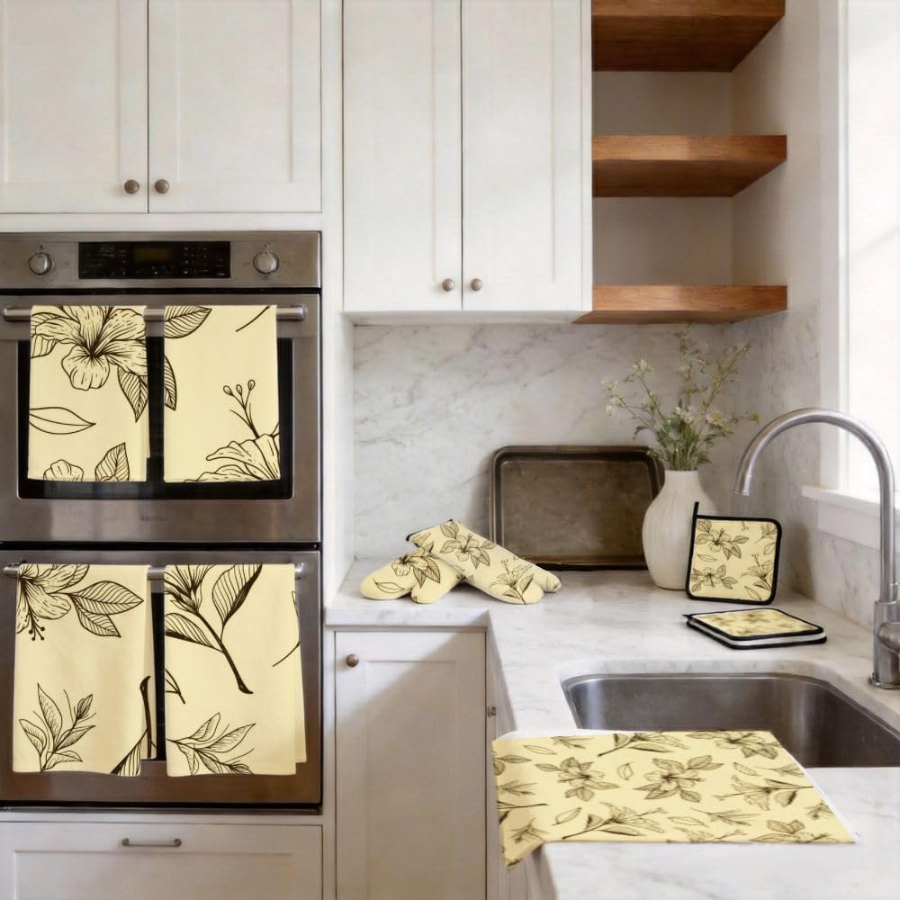 9PCS Elegante Floreale Cucina Decor e Accessori Set