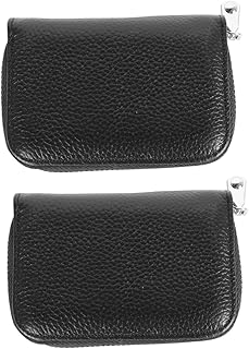 2 Peças Porta-Cartão Masculino Porta-Cartão Fino Porta-Passaporte Bolsa Com Zíper Capa Para Cartão Carteira De Crédito Organizador De Crédito Porta-Cartão De Crédito Pequena