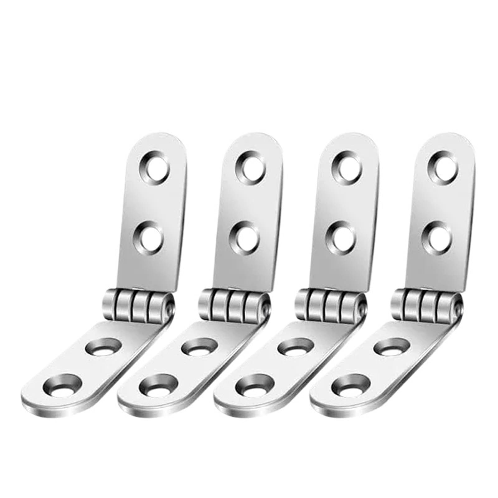 Metal Foldable Hinge Flap Screw-On Hinges 180 Degree Rounded Corner Buffer for Wooden Box Door Cabinet Furniture Hardware for Folding Furniture(4PCS)