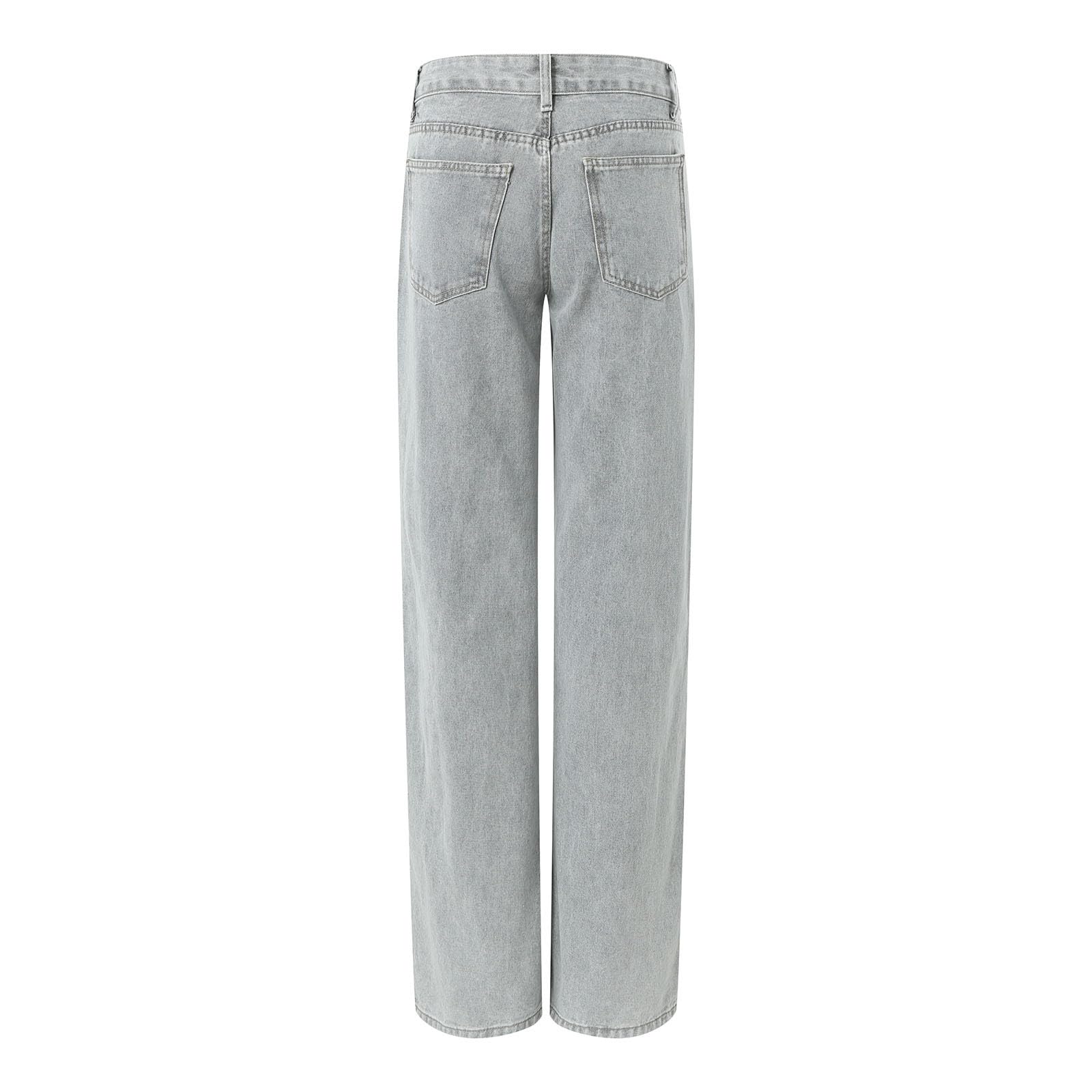 Generisch Damen Jeans Weites Bein High Waist Stretch Baggy Wide Leg Jeans Gothic Baggy Denim Hosen Hohe Taille Punk Lose Gerade Hosen und Mädchen Streetwear