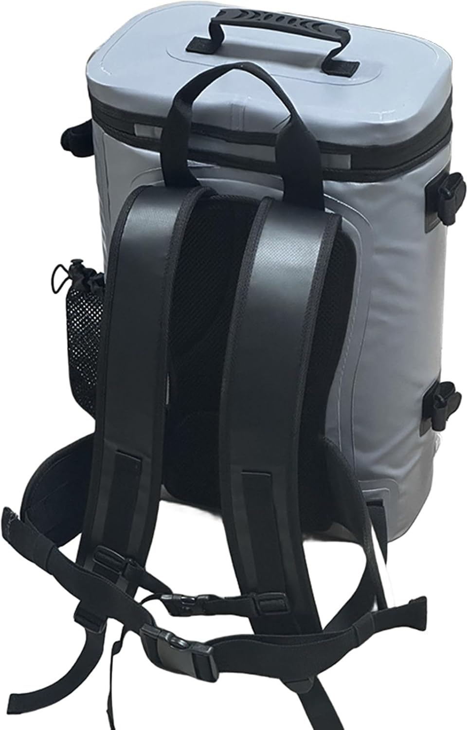 Buffalo Gear 断熱バックパッククーラー ロッドホルダー付き 20L 防水釣りバックパック 釣り、キャンプ、アウトドアスポーツ用の釣具収納バックパック（グレー）