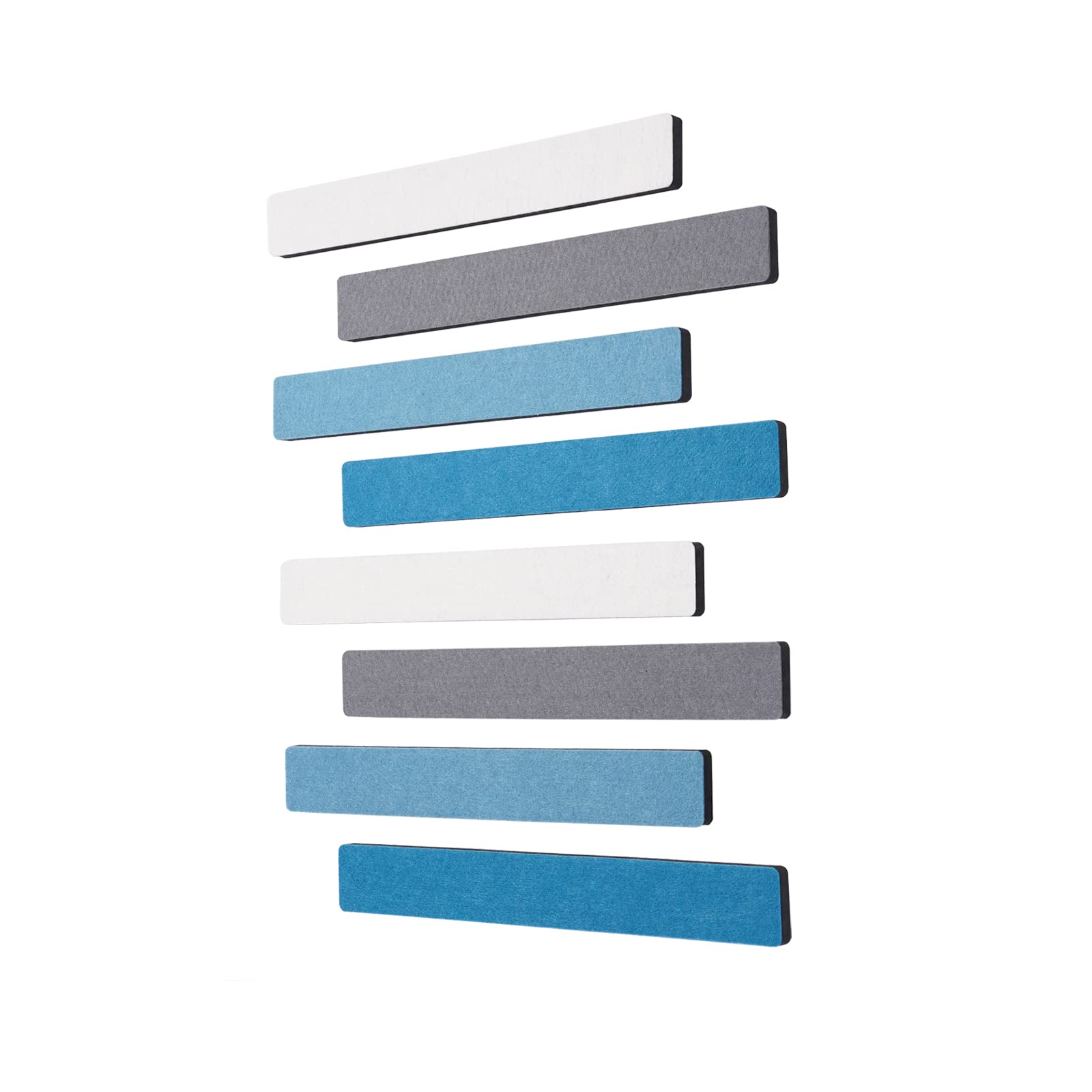 Afumazi 8Pcs Felt Board Tile Bulletin Board Bar Strip for Wall, Self-Adhesive Memo Pin Board with 24Pushpins, Corkboard Strip for Office Home