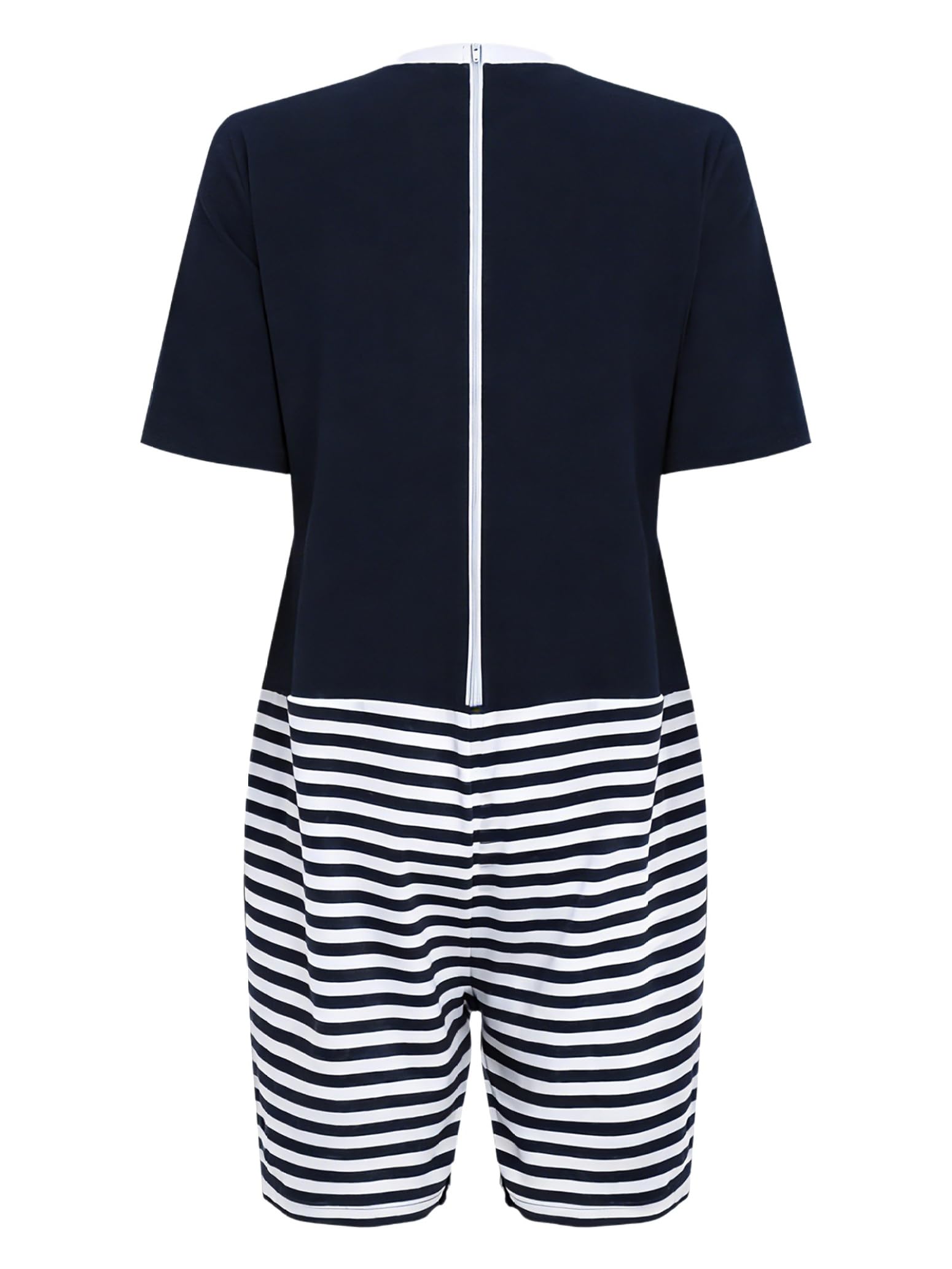 Combinaison Short Pyjama Sanitaire Femme Grenouillère Body Personnes Âgées Alzheimer Body À Fermetures Eclair