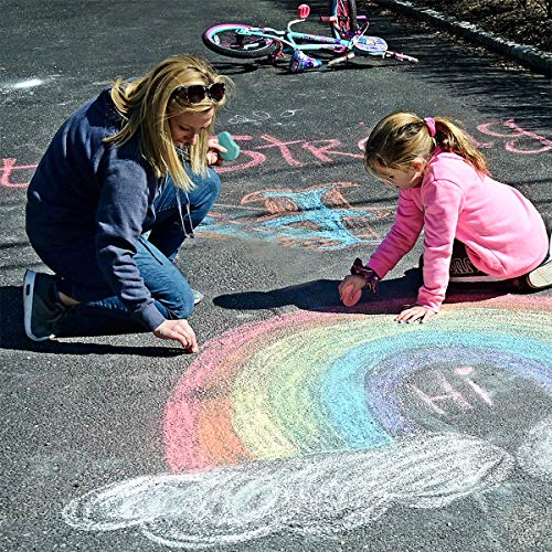 FUNNISM 18 Pack Jumbo Easter Sidewalk Chalk Set,Easter Eggs Bunny Chicken Shaped Chalks for Kids Toddlers Boys Girls,Easter Basket Stuffers Gifts,Easter Crafts for Kids,Easter Party Favors Decorations