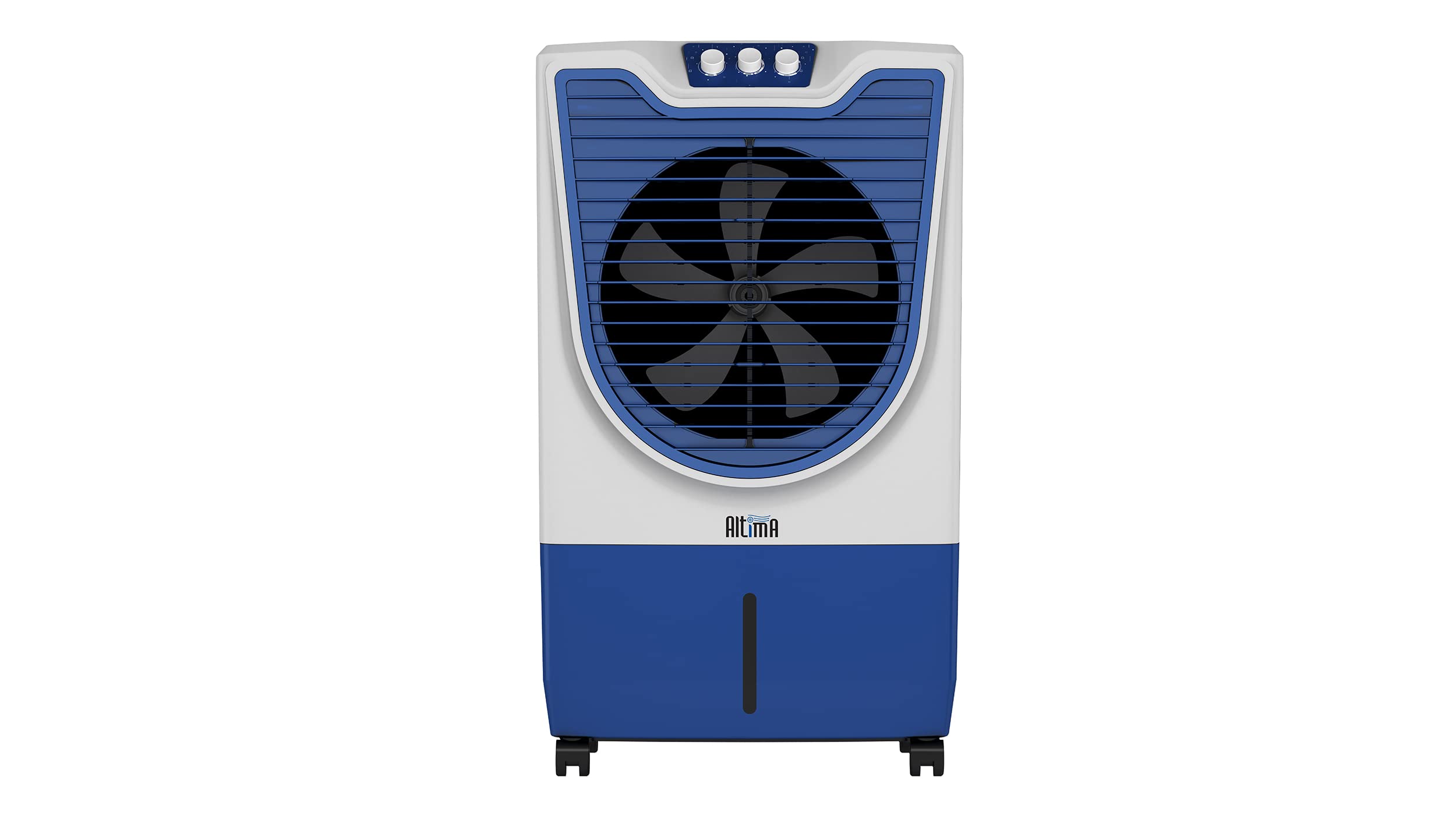 Havells Altima-w 70L Desert Air Cooler for home | 5 Leaf Fan | Powerful Air Delivery | 3 Side High Density Woodwool Pads | Everlast Pump | Ice Chamber | Heavy Duty (Dark Blue)