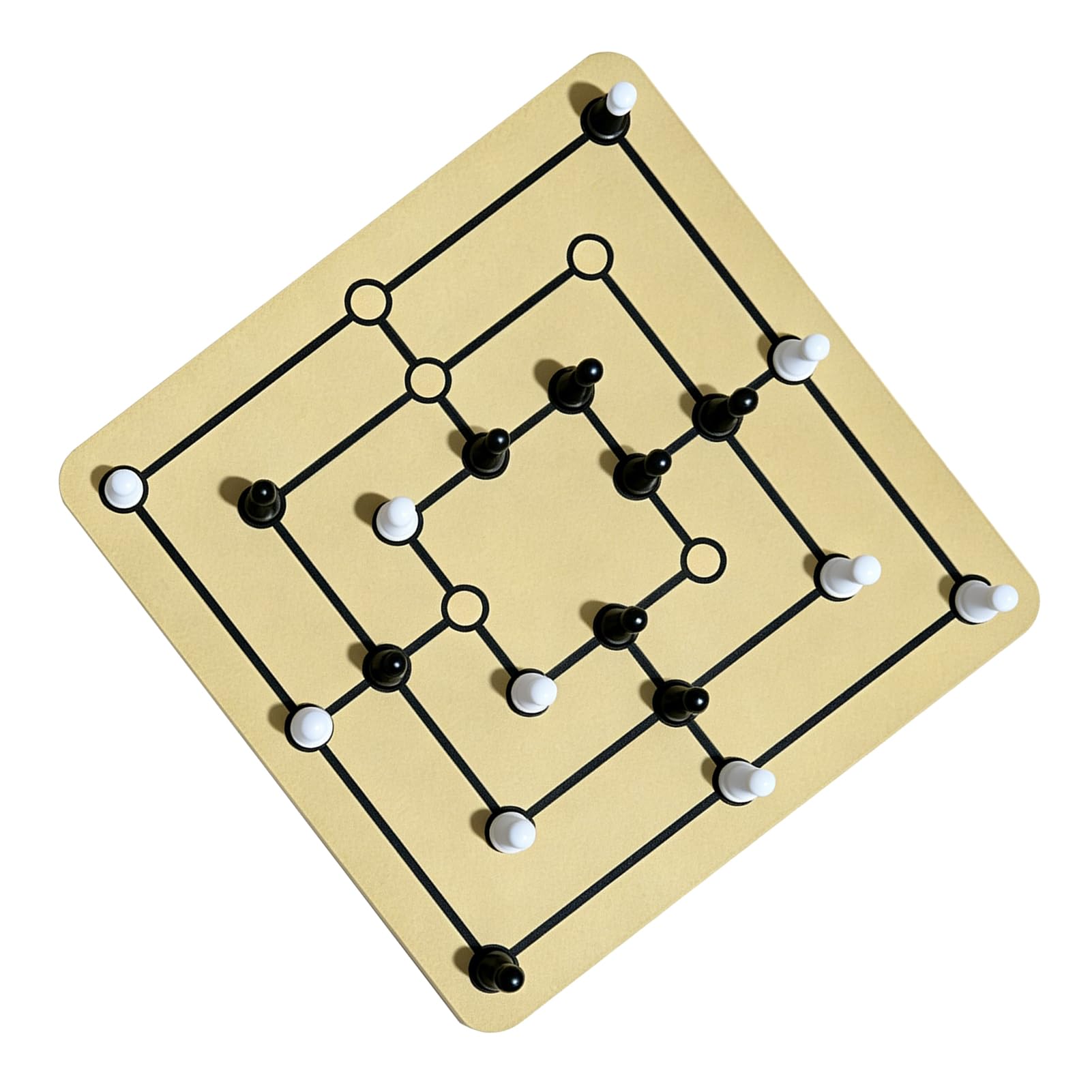 Yctze Gioco da Tavolo Nine Mens Morris, Set in Legno 24cm for Adulti e | Materiale durevole, facile da imparare, gioco per famiglie, gameplay strategico