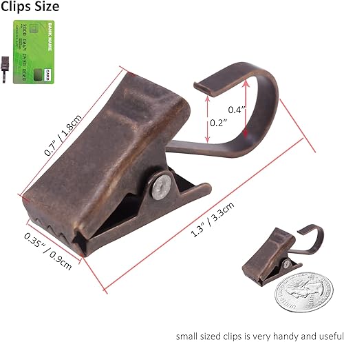 Miniatura 9 de BIHRTC Paquete de 25 clips de cortina negros para colgar luces de cadena de luces de metal pequeños para colgar toldos de cámper, luz de decoración