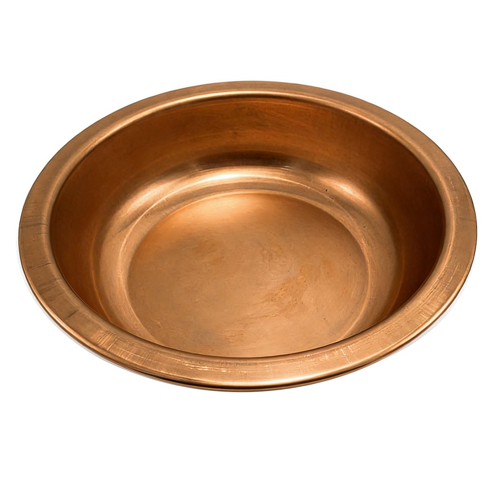 Pileta de cobre puro engrosada dorada, pileta de cocina redonda y grande, pileta de lavado para artículos y regalos de boda, cuenco multiusos para lavar los platos en el hogar 40cm