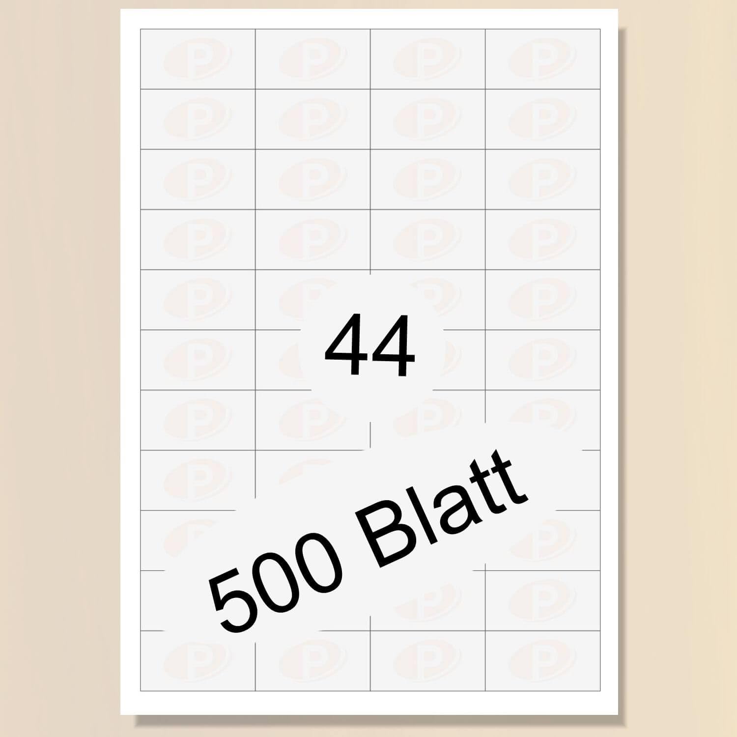 Printation Amazon FBA Etiketten 48,5 x 25,4 mm 44-22000 Aufkleber auf 500 Blatt DIN A4-4x11 48,5x25,4 Universal Papier Labels blanko weiß selbstklebend - SKU Barcode Produkt Artikel Sticker 48x25