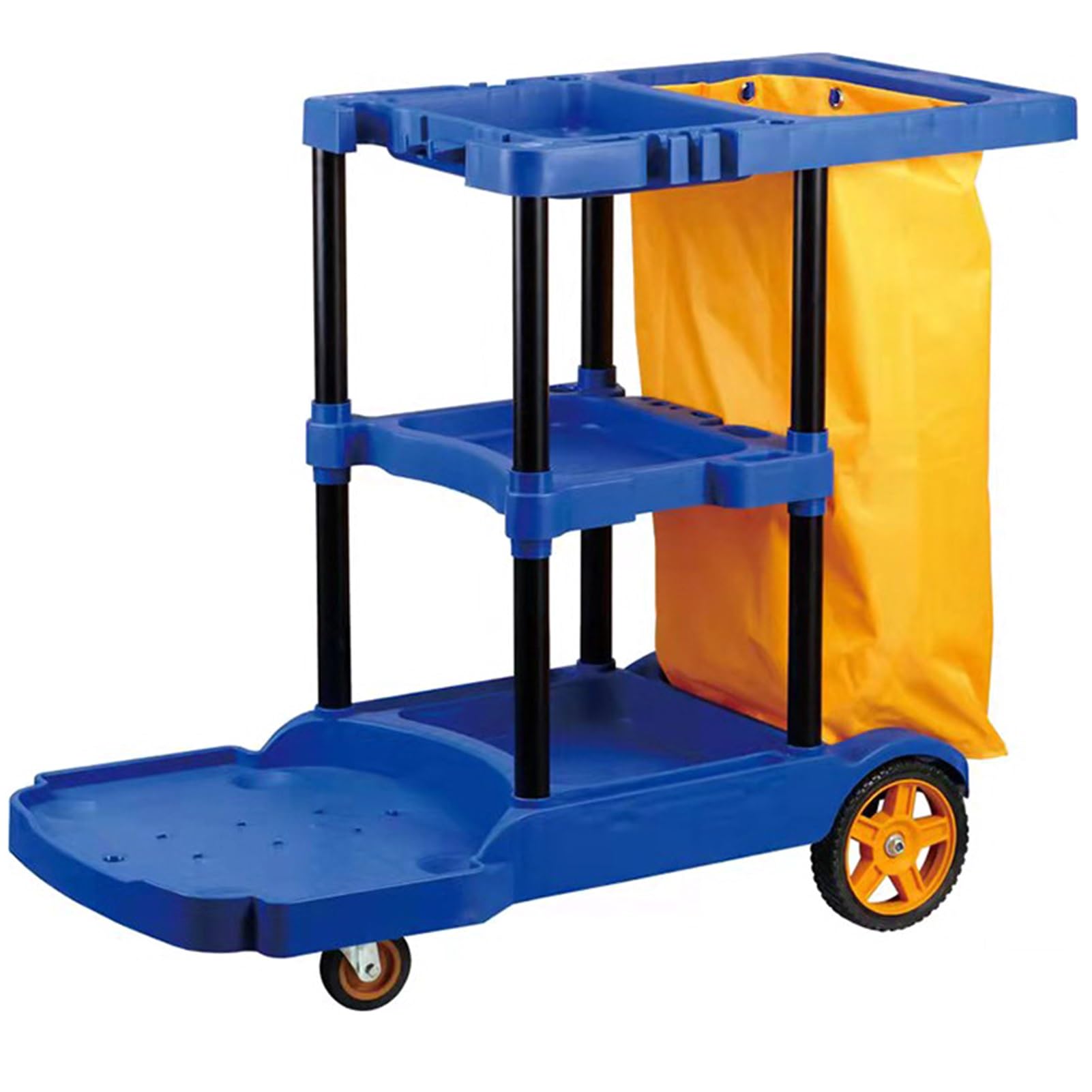 Reinigungswagen Max. Tragkraft 150 kg Reinigungswagen, Reinigungswagen mit 3 Ablagen und Rädern, für Büro, Krankenhaus, Küche