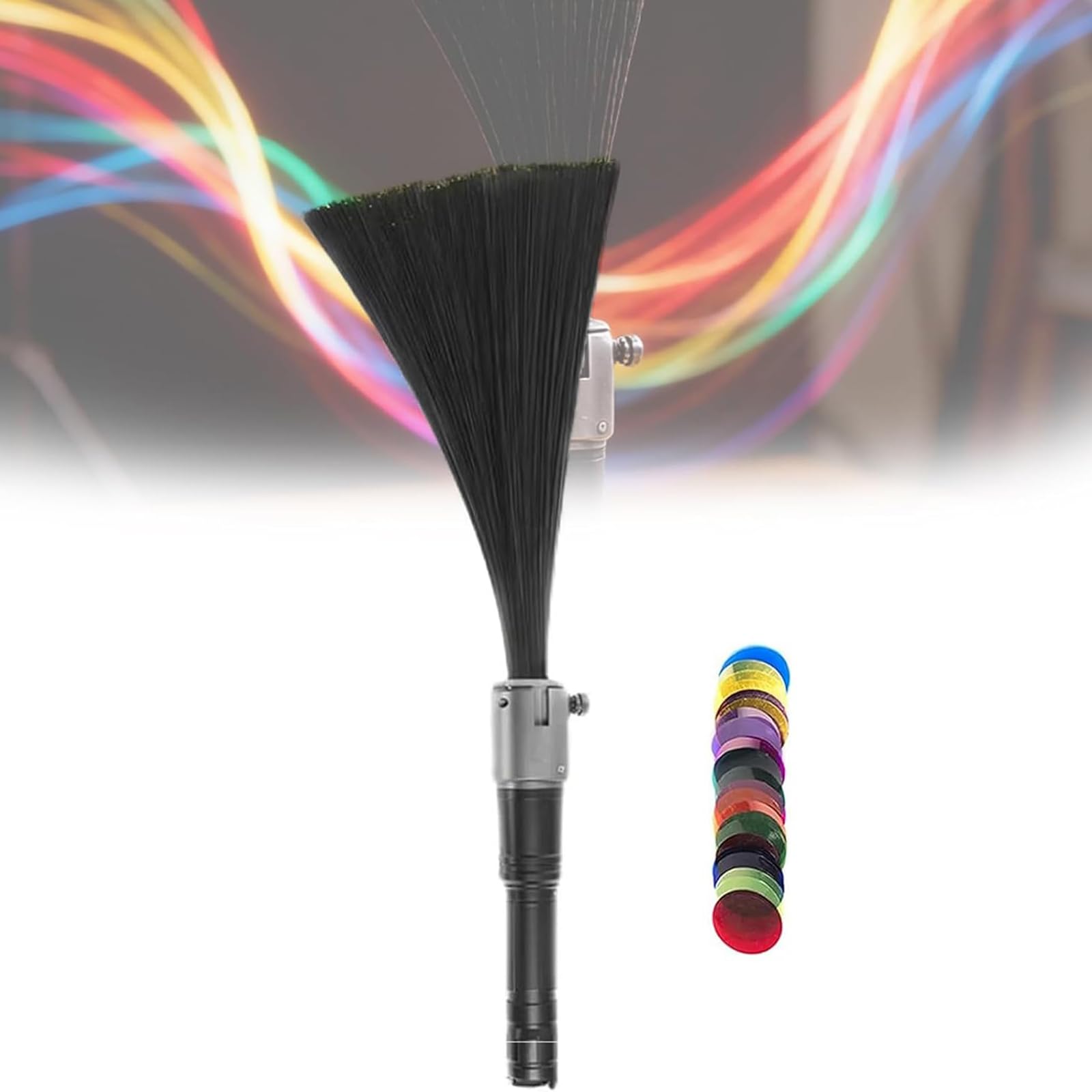 Herramienta De Pintura con Luz De Fibra óptica Negra, Pinceles para Pintar con Luz con Linterna De 1300 Lúmenes, Fibra óptica Negra Ultrafina De 0,25 Mm, para Fotografía Creativa