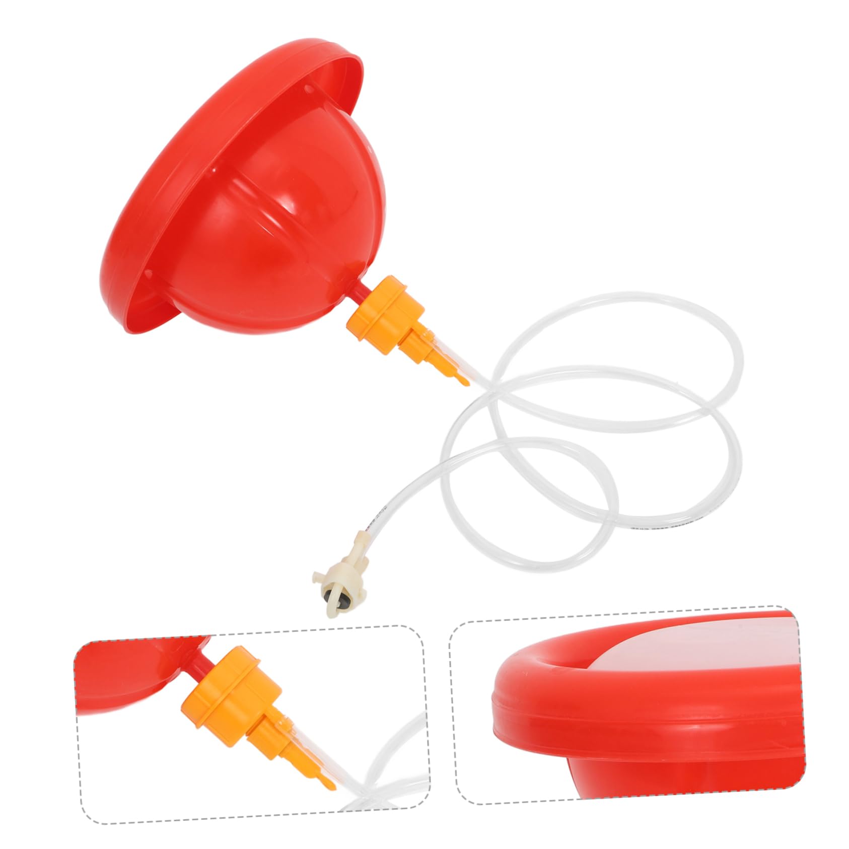 Bebedero Automático para Pollos y Patos, Juego 1 Unidad PP Rojo | Aves de Corral, Cría Avícola, Contenedor Peso Integrado, Resistente al Agua