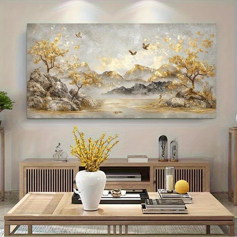 Cuadro abstracto moderno de paisaje sin marco para personalizar la decoración de tu dormitorio