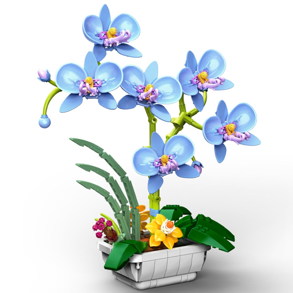 WISEPLAY Creative Orchid Building Sets for Kids, Gift for Mother's Day, Educational Flowers Building Brick Sets, 581 Pieces