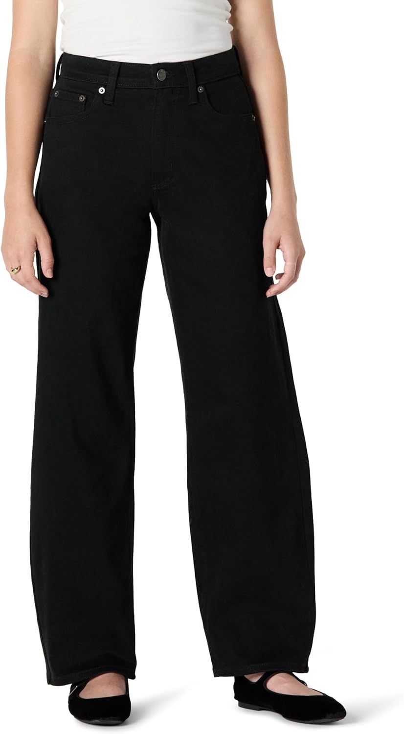 Amazon Essentials Women's Women's Low Stretch High-Rise Barrel Leg Jean