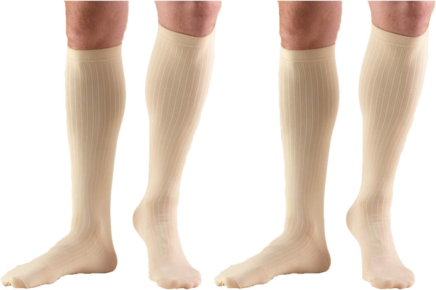 Truform Compression 815 mmHg Knee High Dress Style Socks Tan, Medium, 2 Count