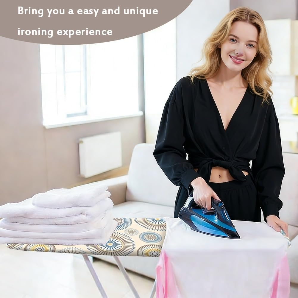 Replacement Ironing Board Cover and Pad 40.9x18.1 44.8x18.1 47.2x18.5 51.9x20.1in Scorch Resis-tant Cotton Iron Cover, Toggle Fastening(47.2 x 18.5 in/120 x 47 cm)