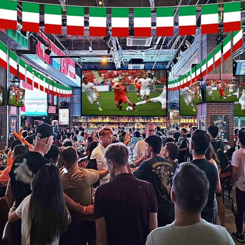 Image of Italy String Flag Pennant Banner - 38 Flags, 42 Feet Small Mini Italian Flags Bunting Banner for Country Decoration, School, Party, Sports Events